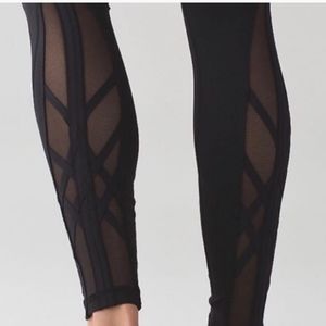 Lululemon Leggings with strappy design on calf